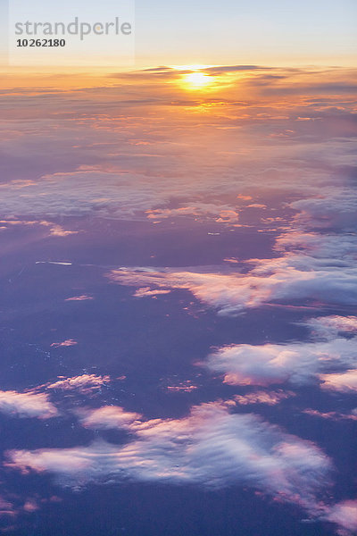 Wolke Sommer Sonnenaufgang Ansicht Luftbild Fernsehantenne Alaska Arktis