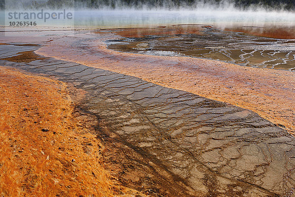 Vereinigte Staaten von Amerika USA Ehrfurcht Teton Range bunt Bakterie Yellowstone Nationalpark Matte orangefarben orange Wyoming
