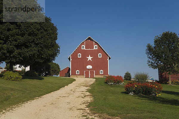 Amerika Bauernhof Hof Höfe Scheune rot Verbindung Iowa
