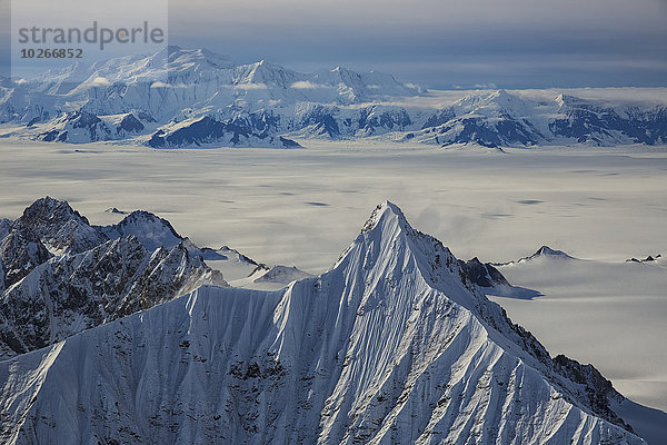 Nationalpark Berg Ansicht Kluane Nationalpark Eisfeld Luftbild Fernsehantenne Kanada Yukon