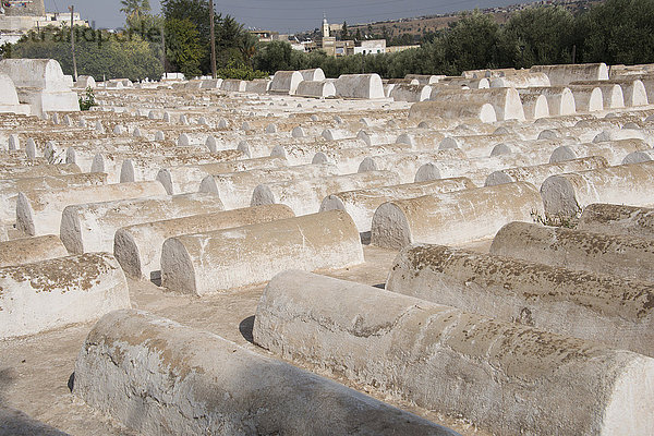 Fès Fez Baustelle über Boden Fußboden Fußböden Judentum Begräbnis Friedhof Marokko Viertel Menge