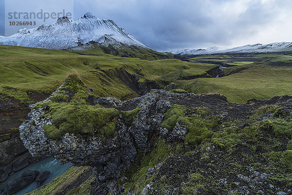 Berg nehmen Emotion Schneeflocke Fluss Mittelpunkt Island