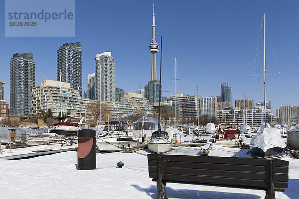 Winter Boot Jachthafen Hafen Kanada Ontario Toronto