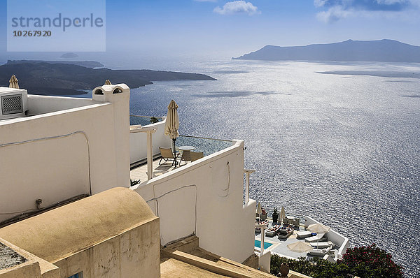 sehen Stadt Insel Santorin Kykladen Fira Griechenland Griechische Inseln