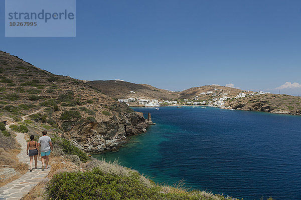 gehen Weg vorwärts Süden Kykladen Griechenland Griechische Inseln Sifnos