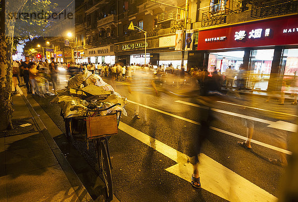 Nacht Tasche Fernverkehrsstraße China Shanghai Dreirad