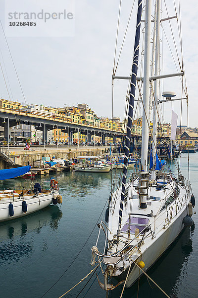 Hafen vertäut Genua Italien Ligurien