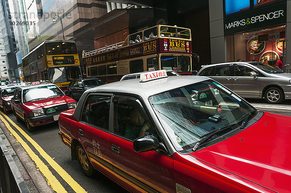Auto Tourist Omnibus rot Taxi Mittelpunkt China Ortsteil Marmelade Straßenverkehr