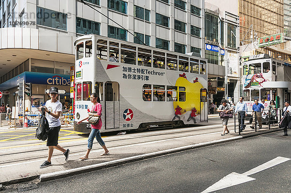 Passagier Straßenbahn China bekommen Hongkong
