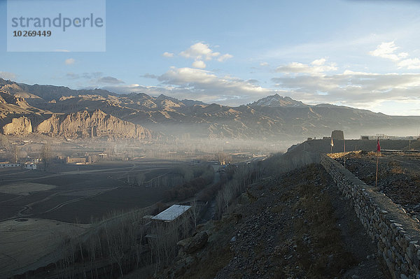 Panorama Morgen Hügel Dunst Ansicht steil Afghanistan