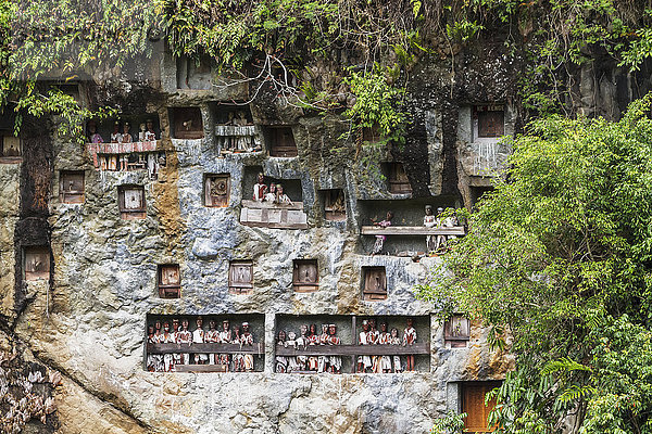 Felsen Stein Steilküste Holz Grabmal Indonesien