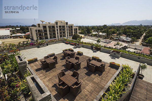 Dili Hauptstadt Hotel Stadtplatz Hotelhalle Außenaufnahme