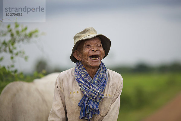 Älterer Mann lachend; Battambang  Kambodscha