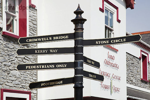 Stadt Ziel Zeichen Vielfalt Kerry County Irland Kenmare Signal