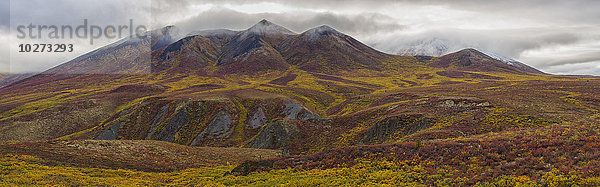 Die vielfarbigen Hügel und Berge entlang des Dempster Highway  in der Nähe von Dawson City; Yukon  Kanada'.