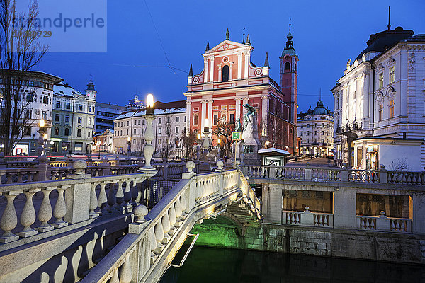 Franziskanerkirche und Dreifachbrücke