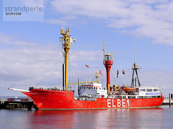 Feuerschiff  Hafen  Cuxhaven  Niedersachsen  Deutschland  Europa
