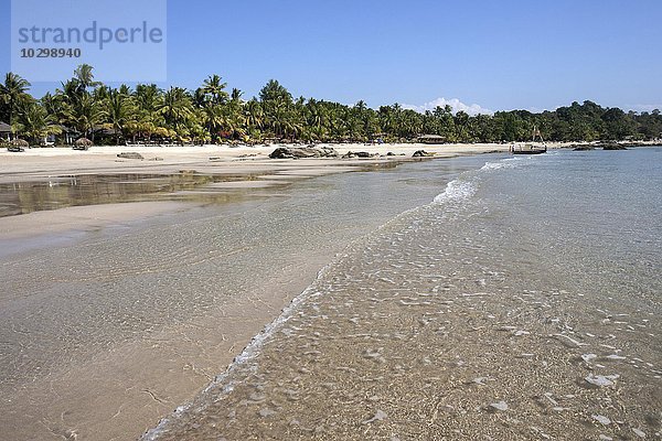Meer  Strand  Palmen  Bungalowanlage  Ngapali-Beach  Ngapali  Thandwe  Rakhine-Staat  Myanmar  Asien