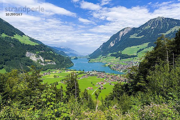 Lungernsee  Naturstausee  Lungern  Kanton Obwalden  Schweiz  Europa