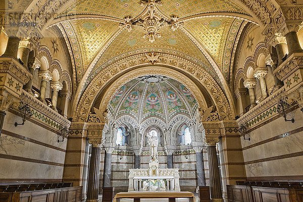 Innenansicht  Basilika Notre-Dame de Fourvière  Krypta  Unesco-Weltkulturerbe  Lyon  Rhone  Frankreich  Europa