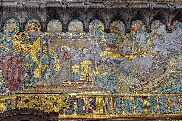 Basilika Notre-Dame de Fourvière  Mosaik des Schlacht von Lepante  Unesco-Weltkulturerbe  Lyon  Rhone  Frankreich  Europa