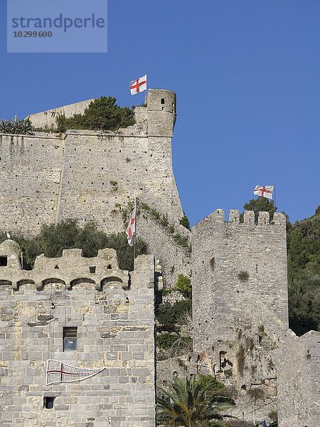 Türme mit Stadtmauer  Portovenere  Ligurien  Italien  Europa