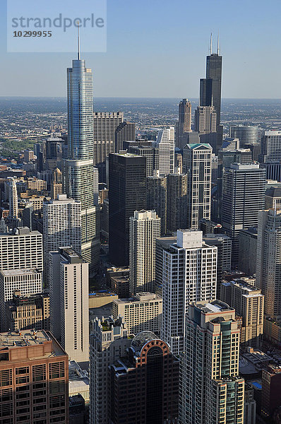 Skyline von Chicago mit Lake Michigan  Ansicht vom John Hancock Center  Chicago  Illinois  USA  Nordamerika