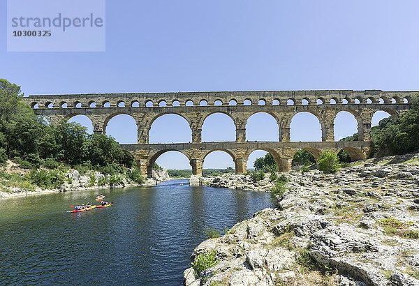 Römisches Aquädukt Pont du Gard  Vers-Pont-du-Gard  Languedoc-Roussillon  Frankreich  Europa
