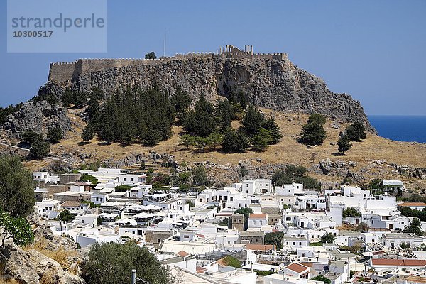 Die Akropolis von Lindos  Lindos  Rhodos  Doedekanes  Griechenland  Europa