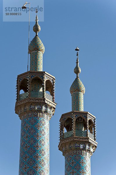 Verzierte Minarette  Jame Moschee  Yazd  Iran