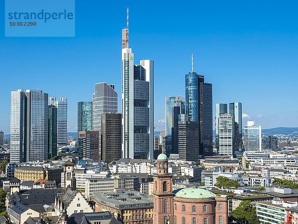 Skyline Bankenviertel  Frankfurt am Main  Hessen  Deutschland  Europa