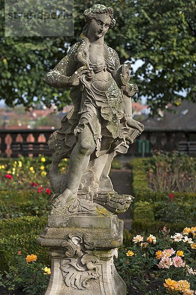 Leda mit dem Schwan  Barocke Skulptur  Rosengarten  Bamberg  Oberfranken  Bayern  Deutschland  Europa