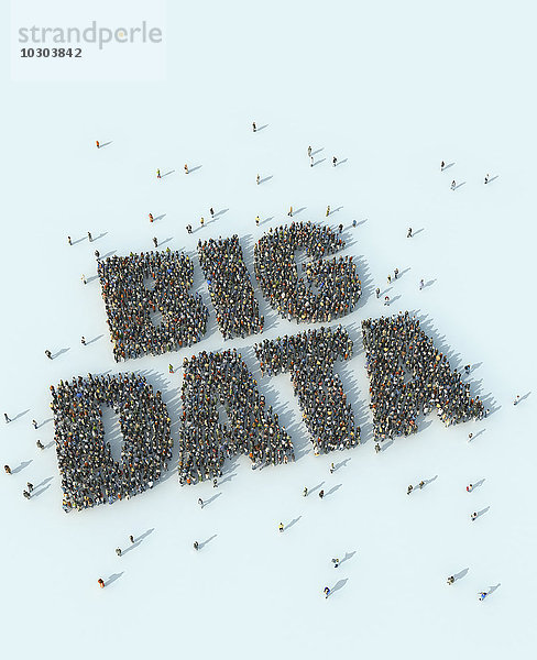 Menschenmenge bildet das Wort Big Data