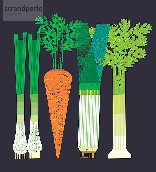 Frisches Gemüse in einer Reihe