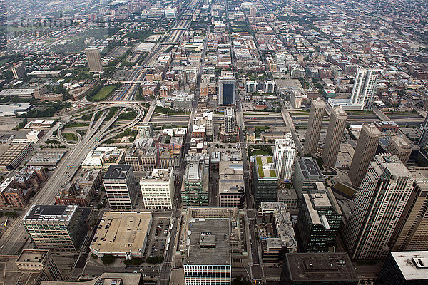 Luftaufnahme von Downtown Chicago  Illinois  USA