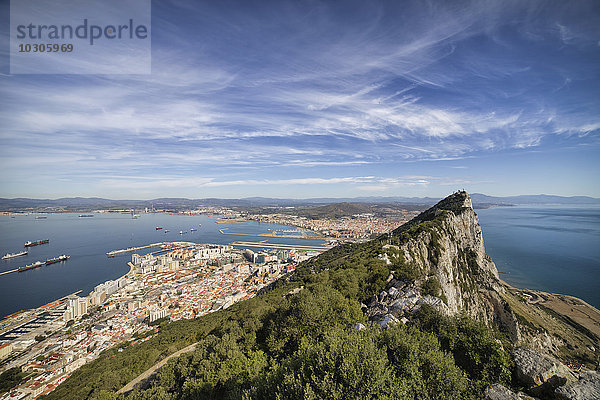 Gibraltar  Blick auf das Mittelmeer