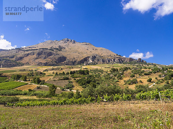 Italien  Sizilien  Provinz Trapani  Berglandschaft bei Balata Di Balda