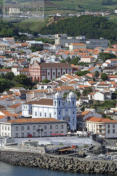 Portugal  Azoren  Terceira  Angra do Heroismo  Altstadt vom Monte Brasil aus gesehen