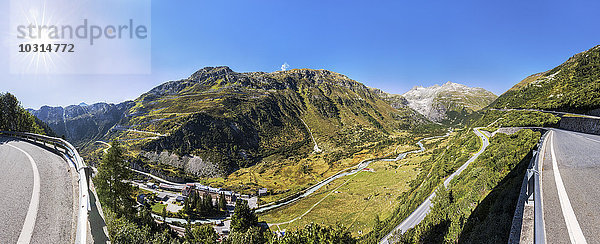 Schweiz  Wallis  Rhonegletscher und Furkapass