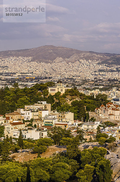 Griechenland  Athen  Stadtbild mit Sternwarte