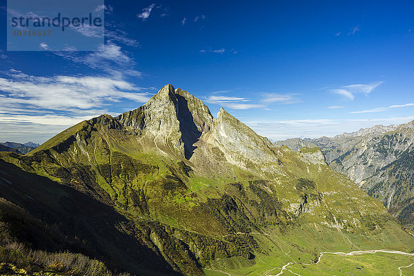 Deutschland  Bayern  Allgäu  Allgäuer Alpen  Blick auf den Berg Hoefats