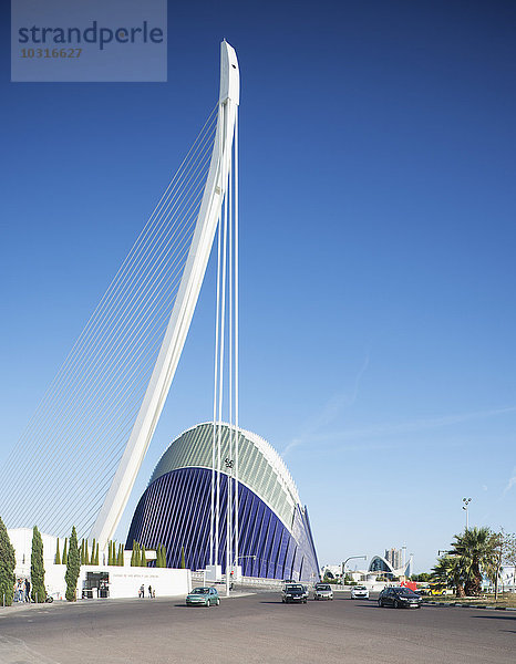 Spanien  Valencia  Stadt der Künste und Wissenschaften  Brücke Puente del Grao und L'Agora