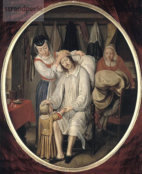 Der Invalide  1669 (Öl auf Kupferplatte)