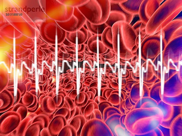 Rote Blutkörperchen und EKG  Kunstwerke