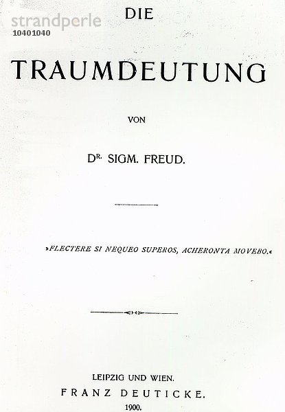 Titelblatt zu Die Traumdeutung von Sigmund Freud  erschienen 1899 (Druck)