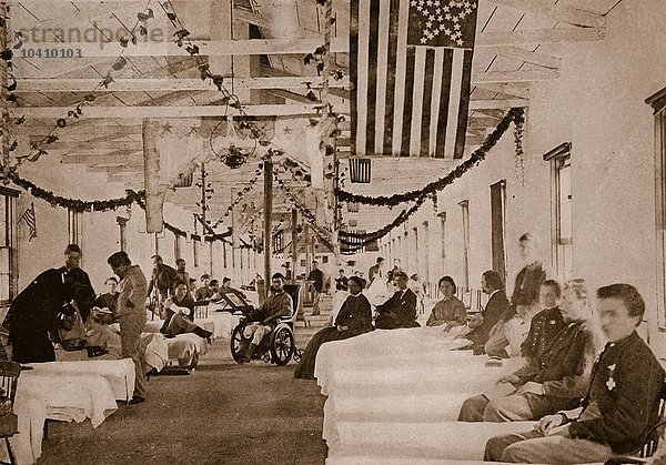 Brady & Studio  Mathew (1823-96) Armeehospital bei Washington  D.C.  1861-65 (s/w-Foto)