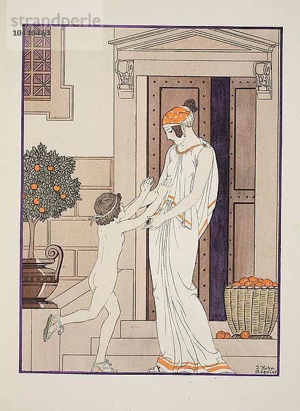 Kuhn-Regnier  Joseph (1873-1940) Freude an der Kindheit  Illustration aus den Werken des Hippokrates  1934 (Farblitho)