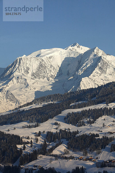 Mont-Blanc-Gebirge. Pisten von Megeve