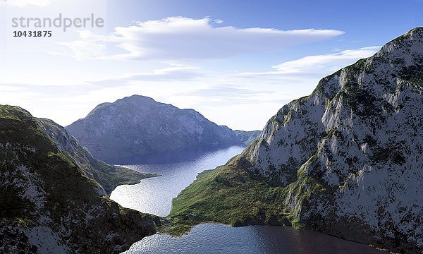 Bergsee  Computer Kunstwerk Bergsee  Kunstwerk