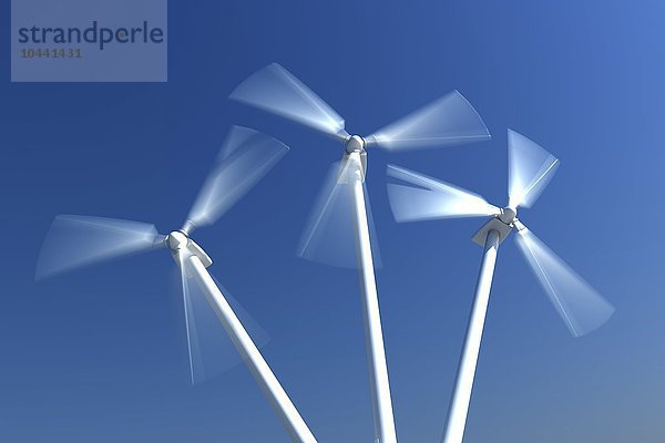 Abstrakte Windmühlenturbinen mit Bewegungsunschärfe - erneuerbare Energie  Windturbinen  Kunstwerk